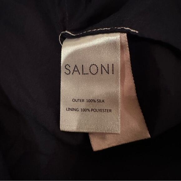 RTR Saloni Vida Ruffled Silk Georgette Asymmetric Hem Floral Midi Dress Sz 6 - Picture 8 of 13